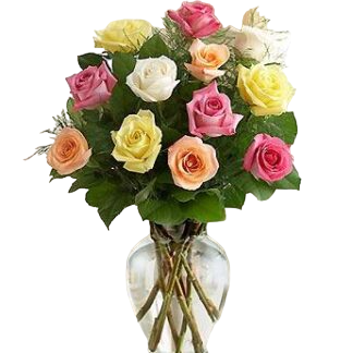 15 multi-colored roses | Flower Delivery Arkhangelsk