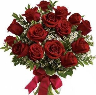 15 red roses with greenery | Flower Delivery Arkhangelsk