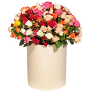 Mixed roses in a hatbox | Flower Delivery Arkhangelsk